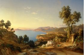 Southern Italian Village at Sunset